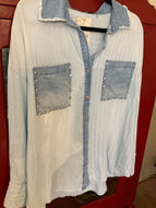 Jean and lines Blouse