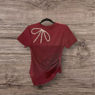 Asymmetrical Burgundy T shirt