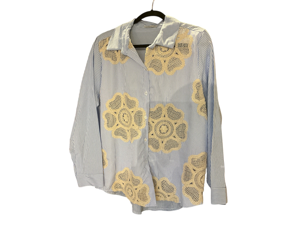 Lines & Flowers Lace Blouse