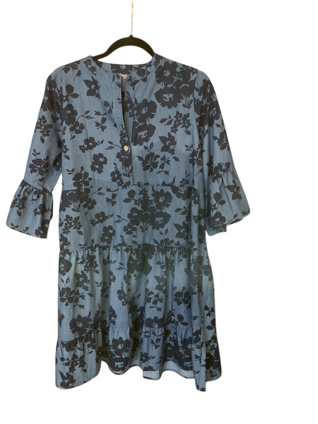 Jean & Black Velvet Flower Dress