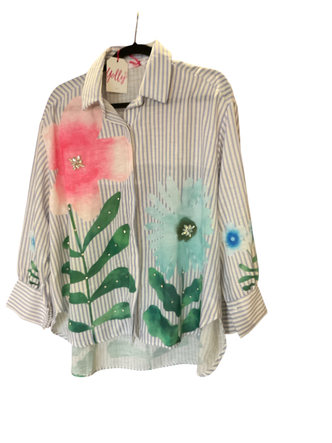 Stripes and Flower Blouse