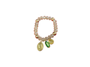 Pulseras en cristal con medallas