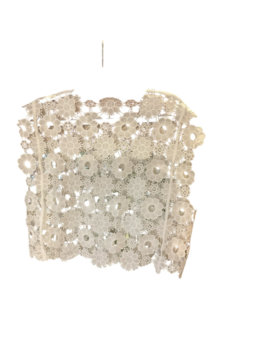 Sleeveless Lace White Blouse