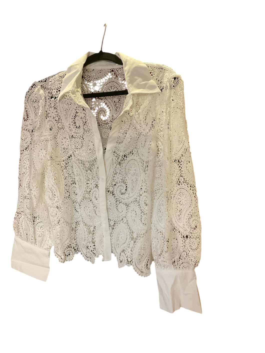 White Flower Lace Long Sleeve