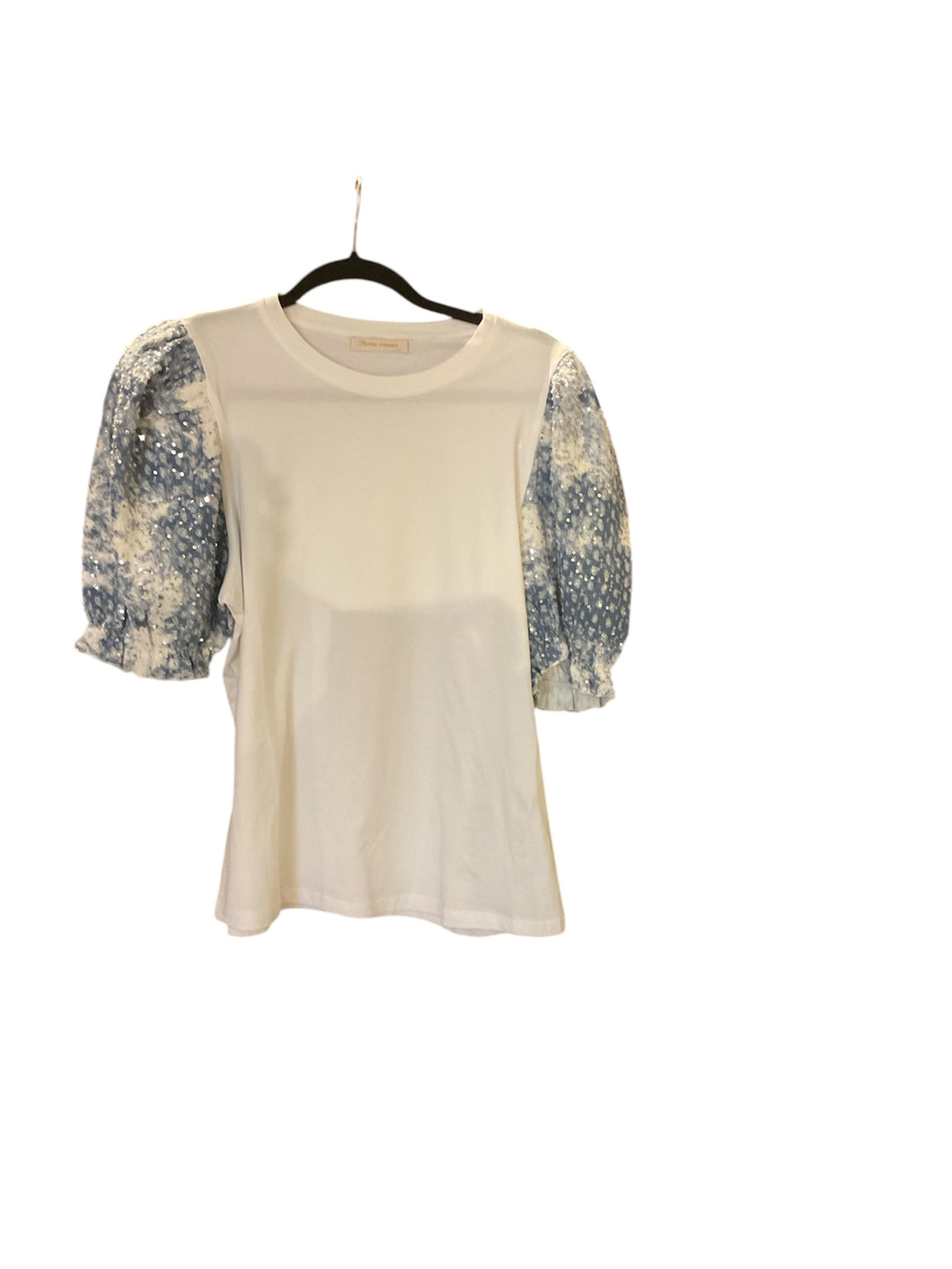White T-shirt Jean Sequins