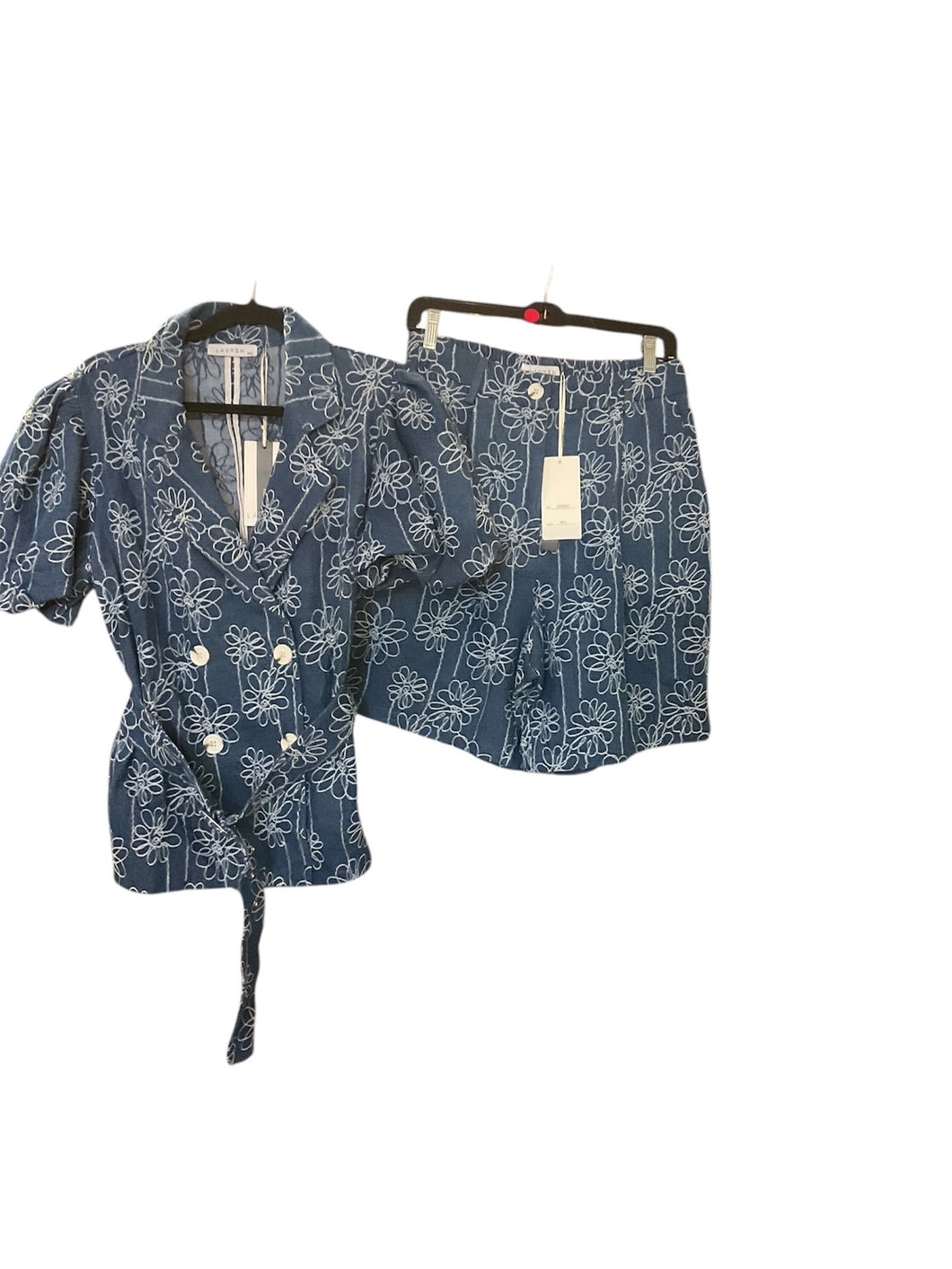 Flower Jean Short Set