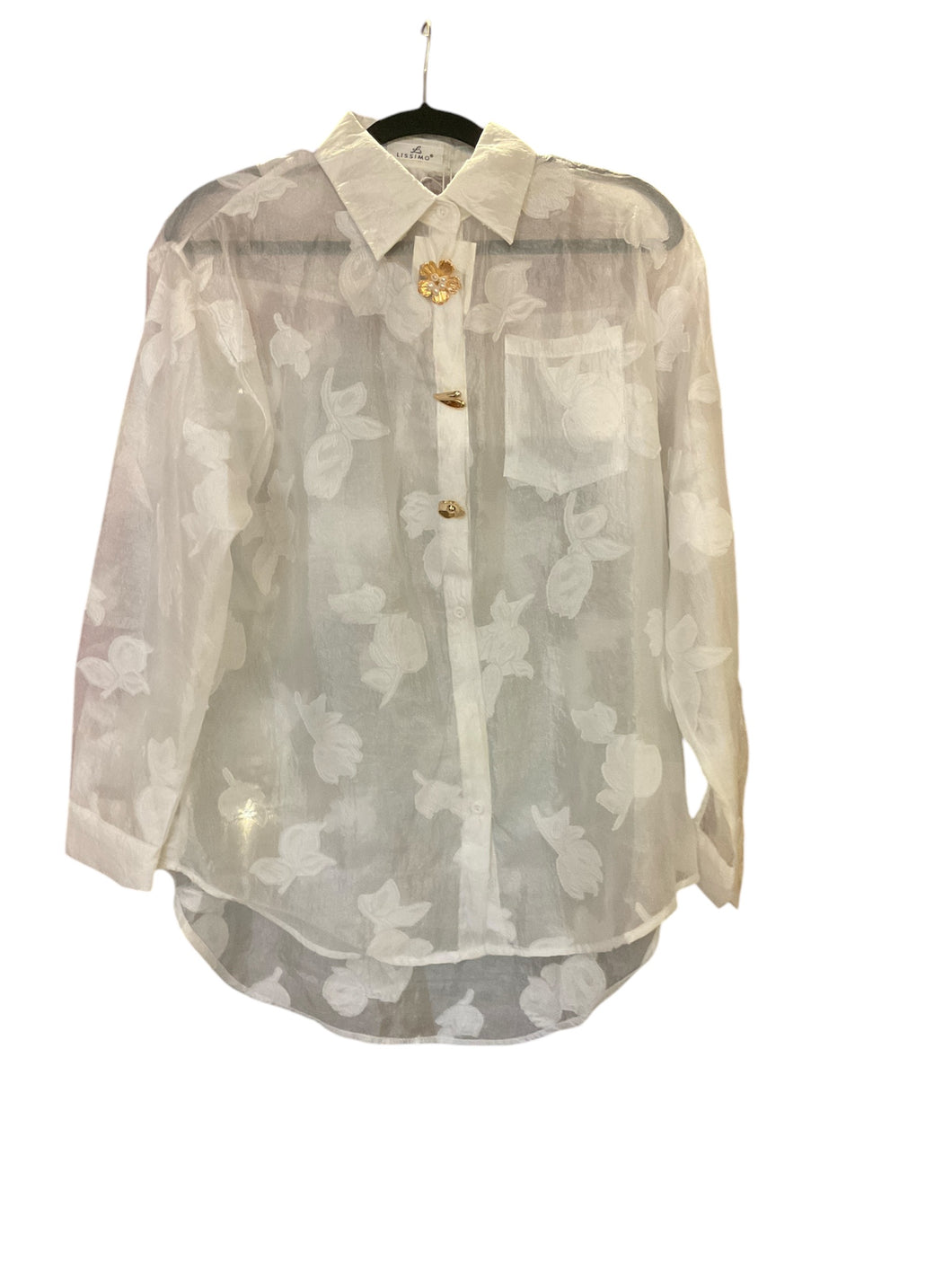 Golden Flower White Blouse