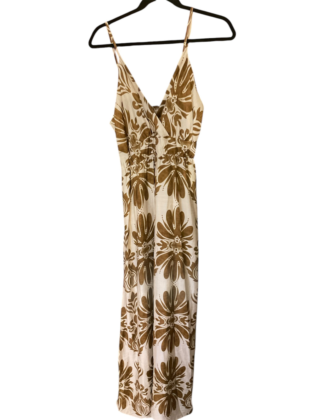 Cream & Brown Maxi Dress