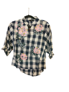 Checkers & Flowers Blouse