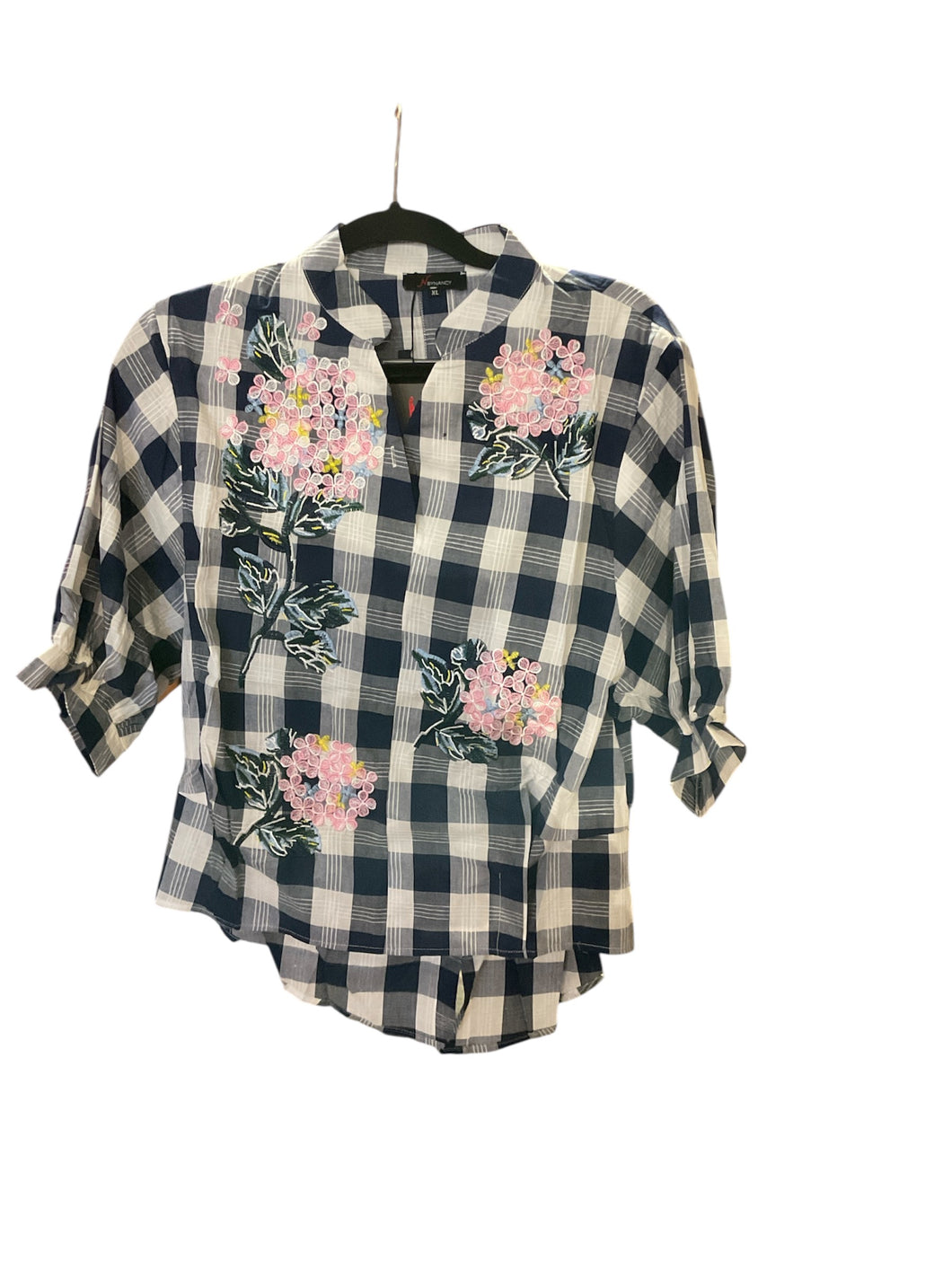 Checkers & Flowers Blouse