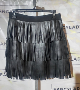 Leather Fringe Skirt