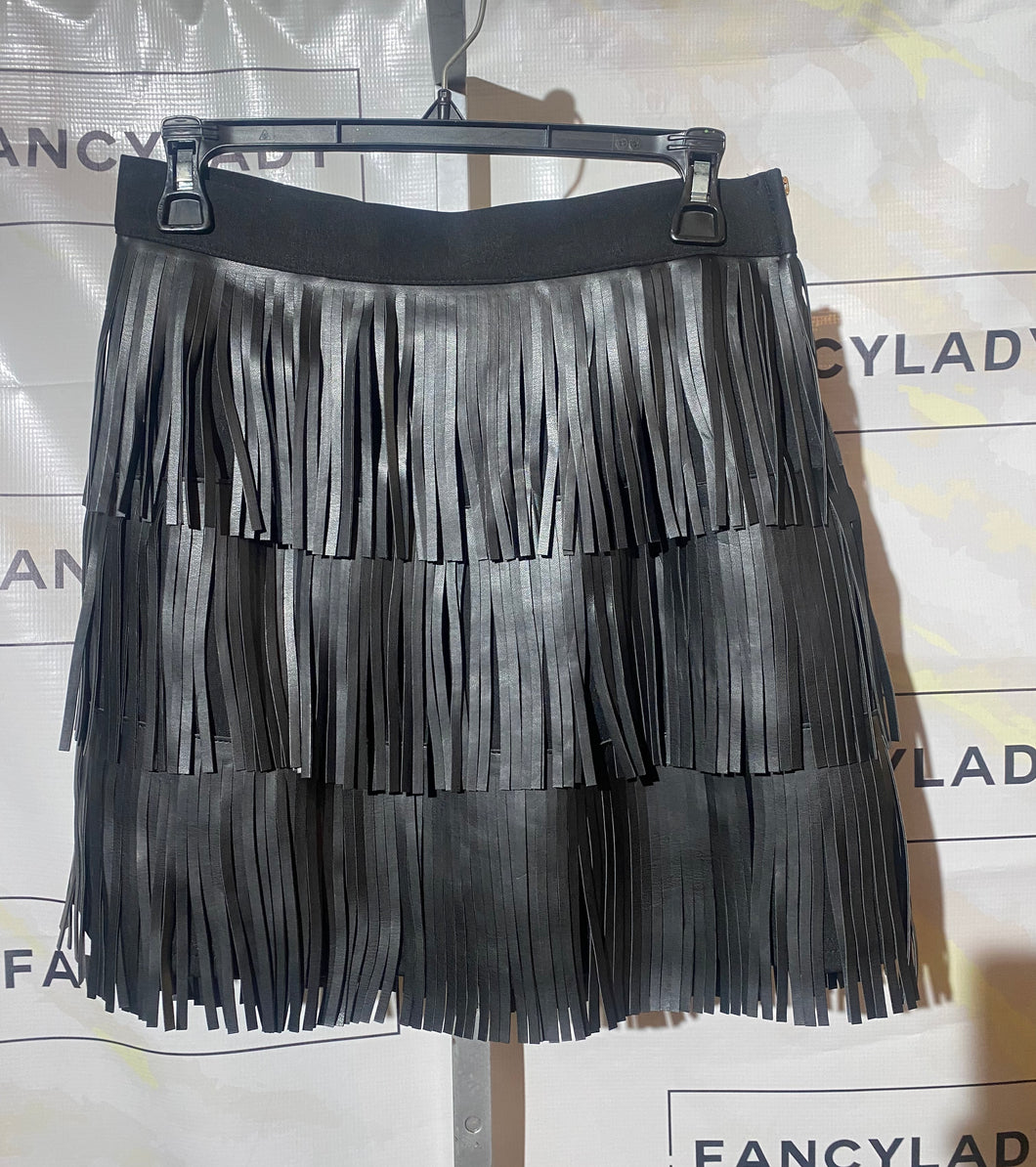 Leather Fringe Skirt